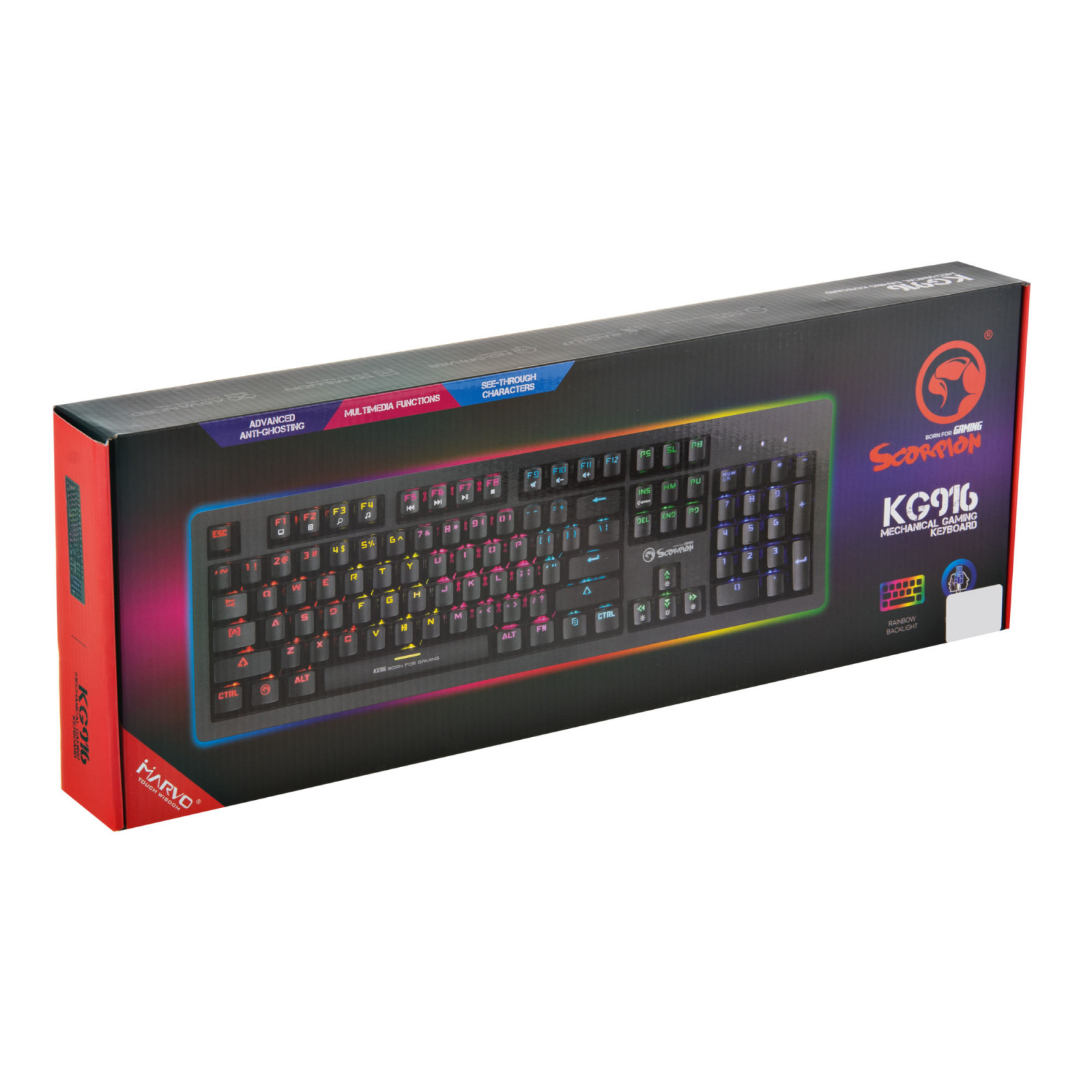 Teclado Mec Nico Rgb Gamer Kg Marvo