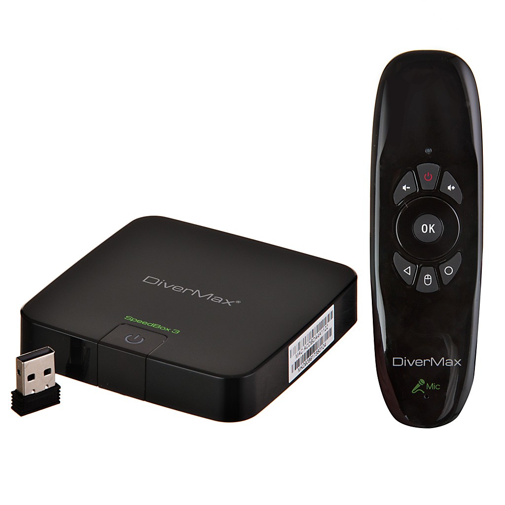 Convertidor Smart para TV con control de voz y teclado 3 USB SpeedBox 3  DiverMax