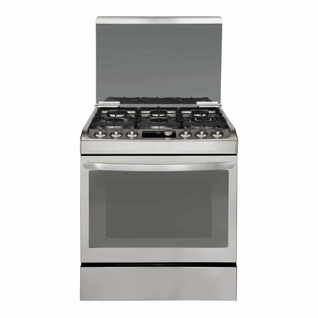 LG Cocina a gas 6 quemadores con Grill / Parrilla / Encendido automático / Anti huellas RSG316T