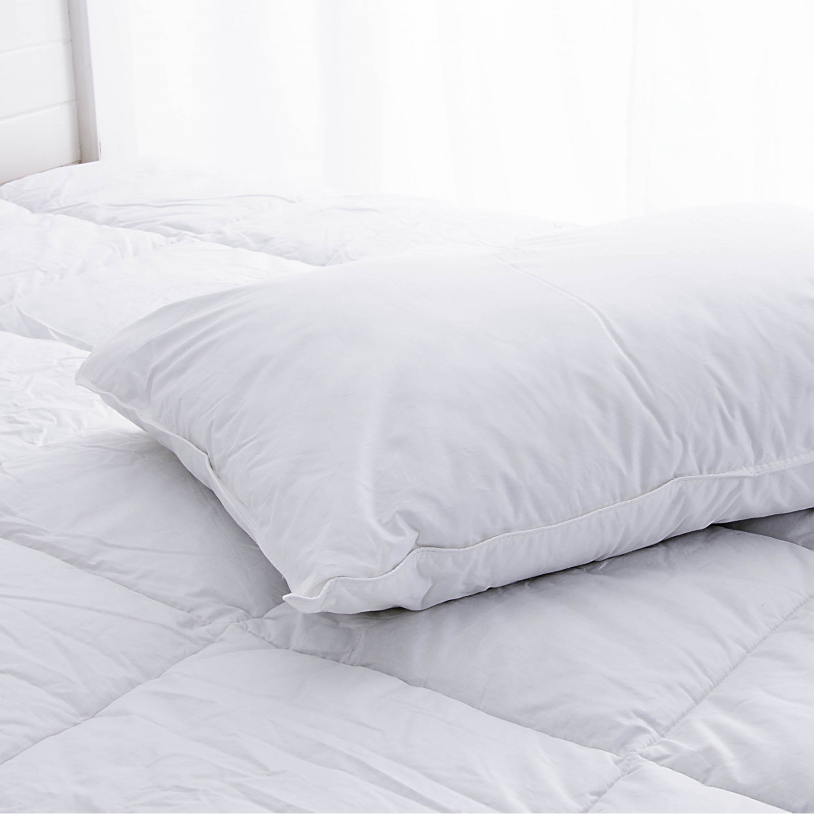 Almohadas para Cama 40x70 2 Unidades Relleno Cojin Hipoalergénico  Antiácaros y Suave Rectangular para Hogar con Funda Exterior de Almohada  Respirable en Cotton y Polyest. Blanco Extraíble y Lavable : .es:  Hogar