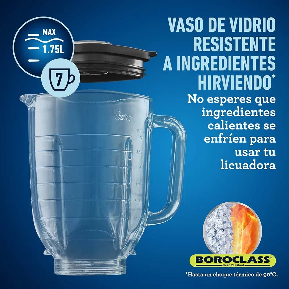 Licuadora Oster 3 Velocidades Vaso de Vidrio