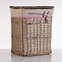 Hamper con tapa y forro beige/rojo Natural Haus