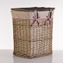 Hamper con tapa y forro beige/rojo Natural Haus