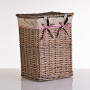 Hamper con tapa y forro beige/rojo Natural Haus