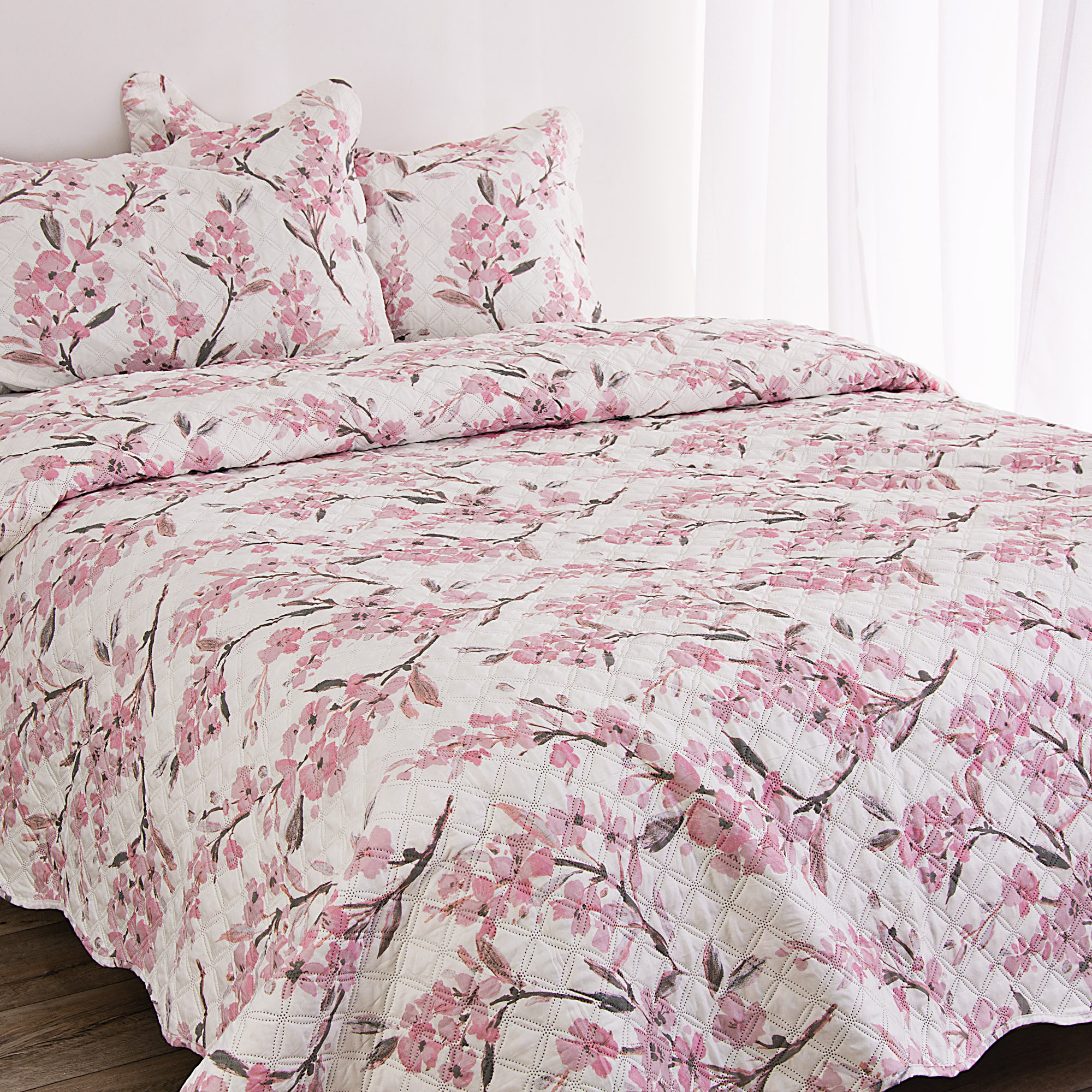 Ropa de cama con estampado de flores rosas, Sábana plana, ropa de cama,  textiles para el hogar, tamaño Queen completo, Sábana doble individual