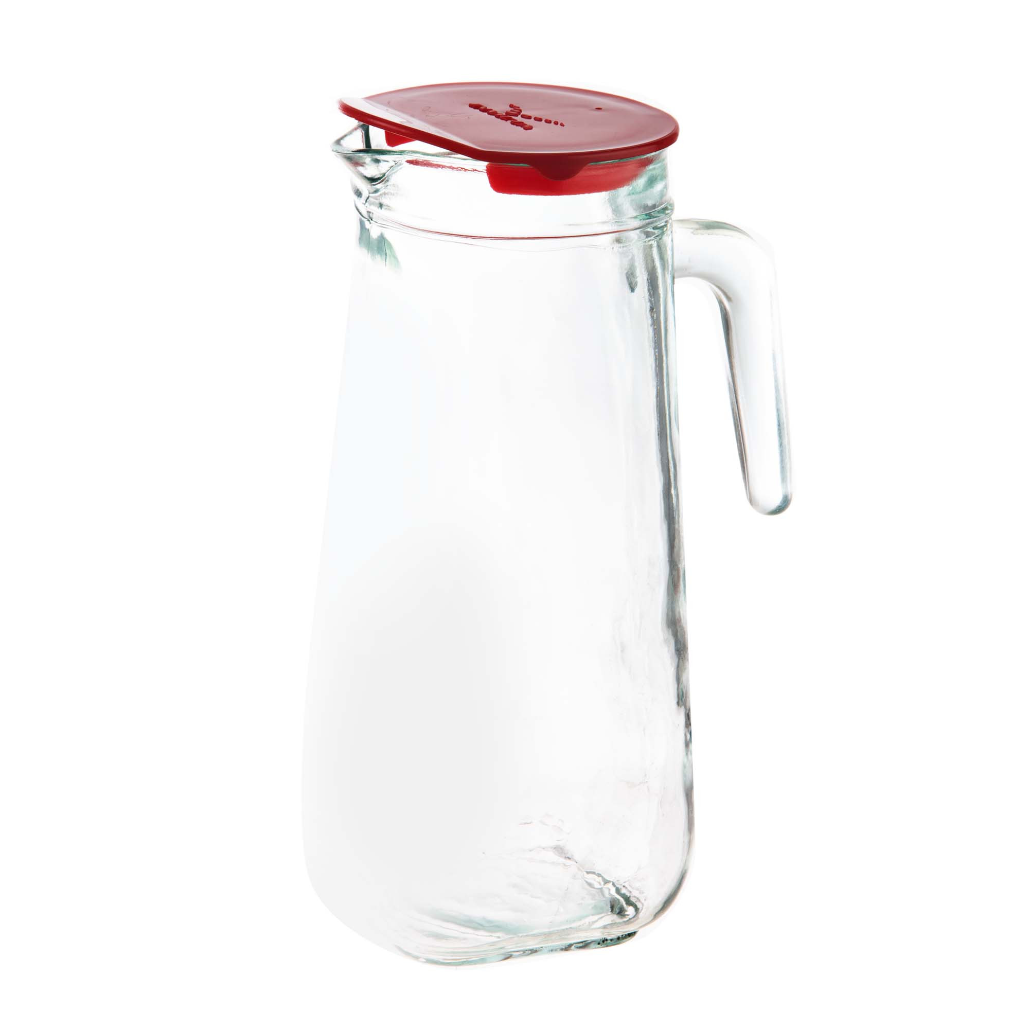  Jarra de cristal con tapa de acero inoxidable con patrón  escamoso único botella de agua fría para jugo hecho en casa (color:  transparente, tamaño: 1,8 L) : Hogar y Cocina