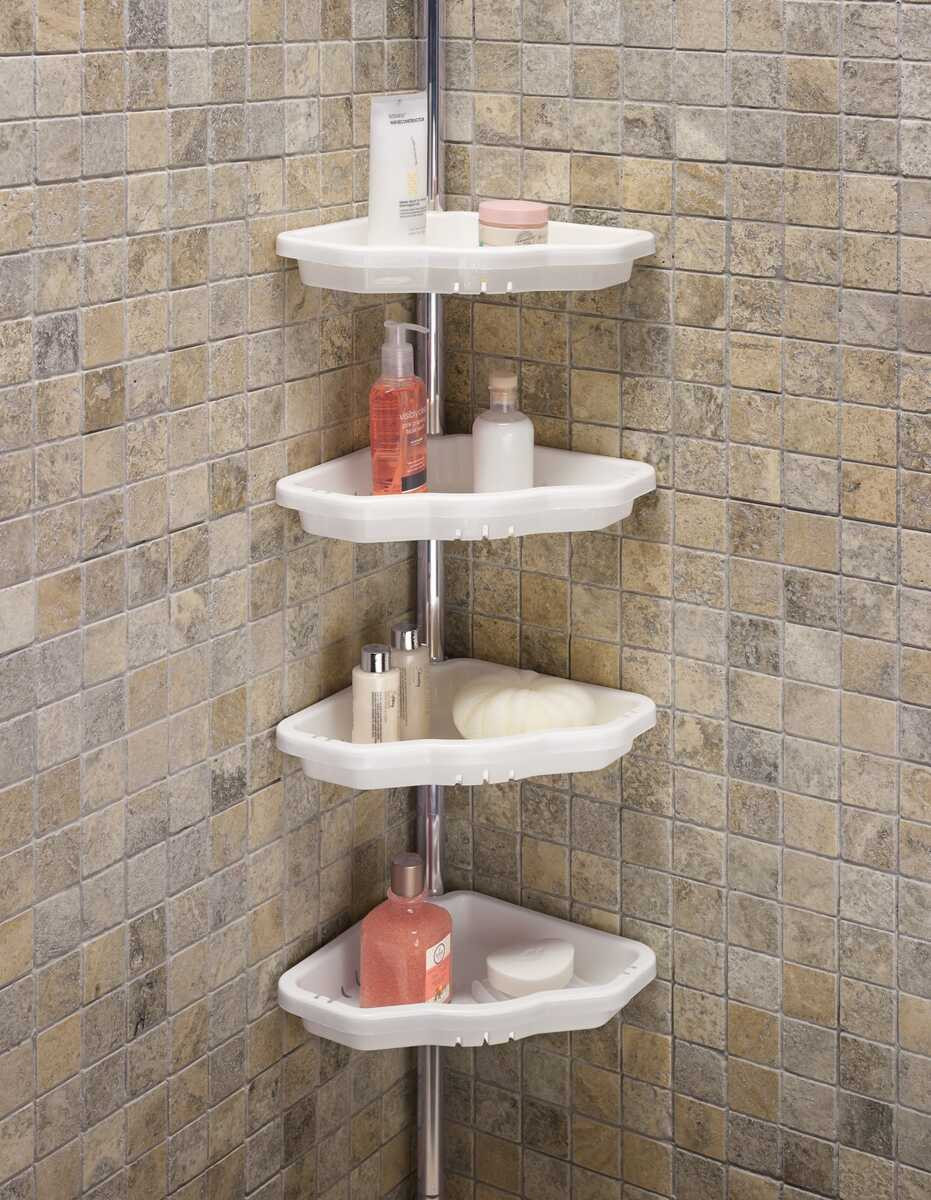 Utoplike Organizador de ducha de teca, estante organizador de ducha de 3  niveles con asa, cesta de madera para baño, para champú, estante para ducha