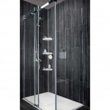 Organizador para ducha Platinum Dorado elaborado en acero cromado.