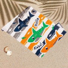  Beachland Toalla de playa personalizada de tiburones de 28 x 51  pulgadas, 100% algodón (1 toalla personalizada de tiburones Thug Life) :  Deportes y Actividades al Aire Libre