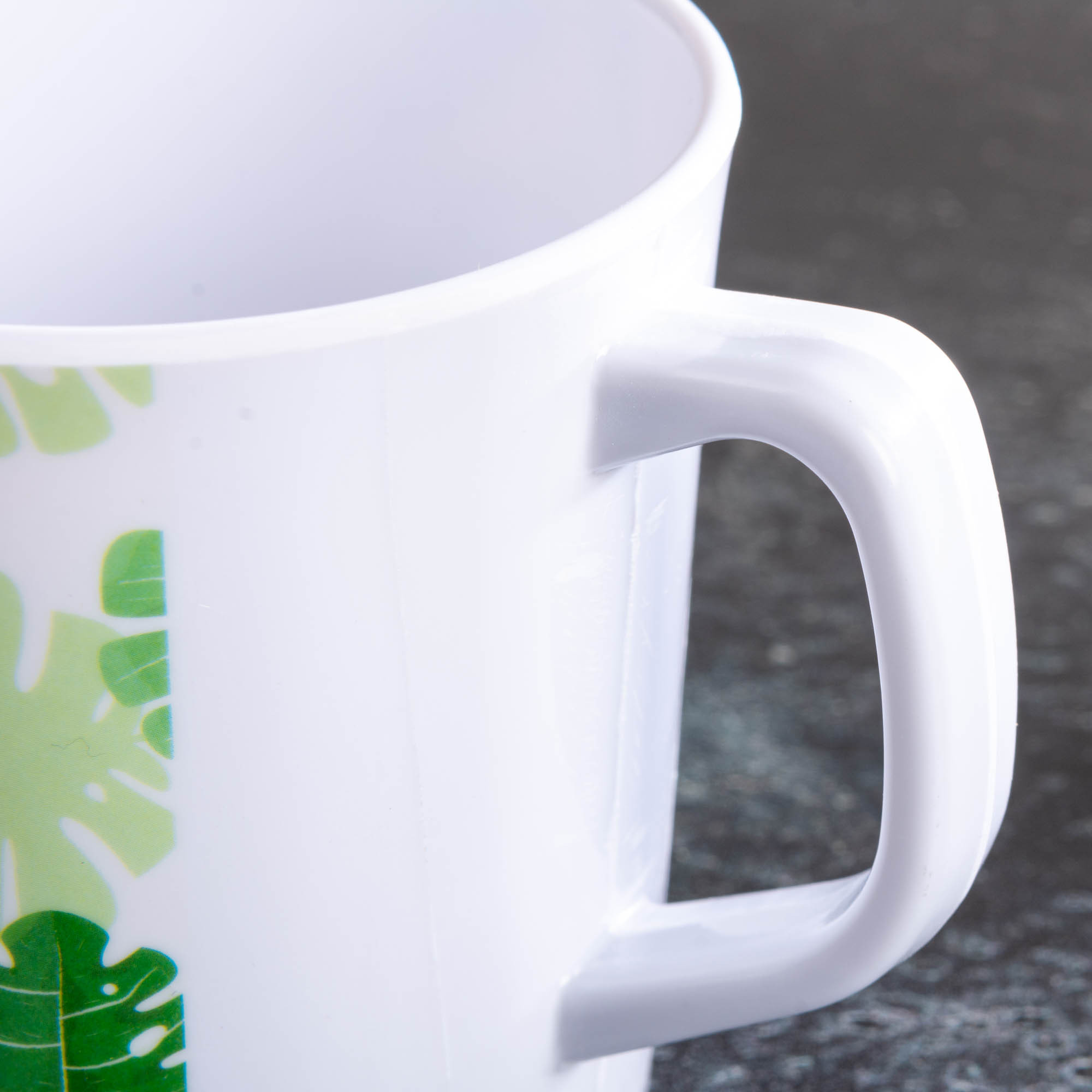 Taza de café de cerámica con patrón de hojas, vaso de agua