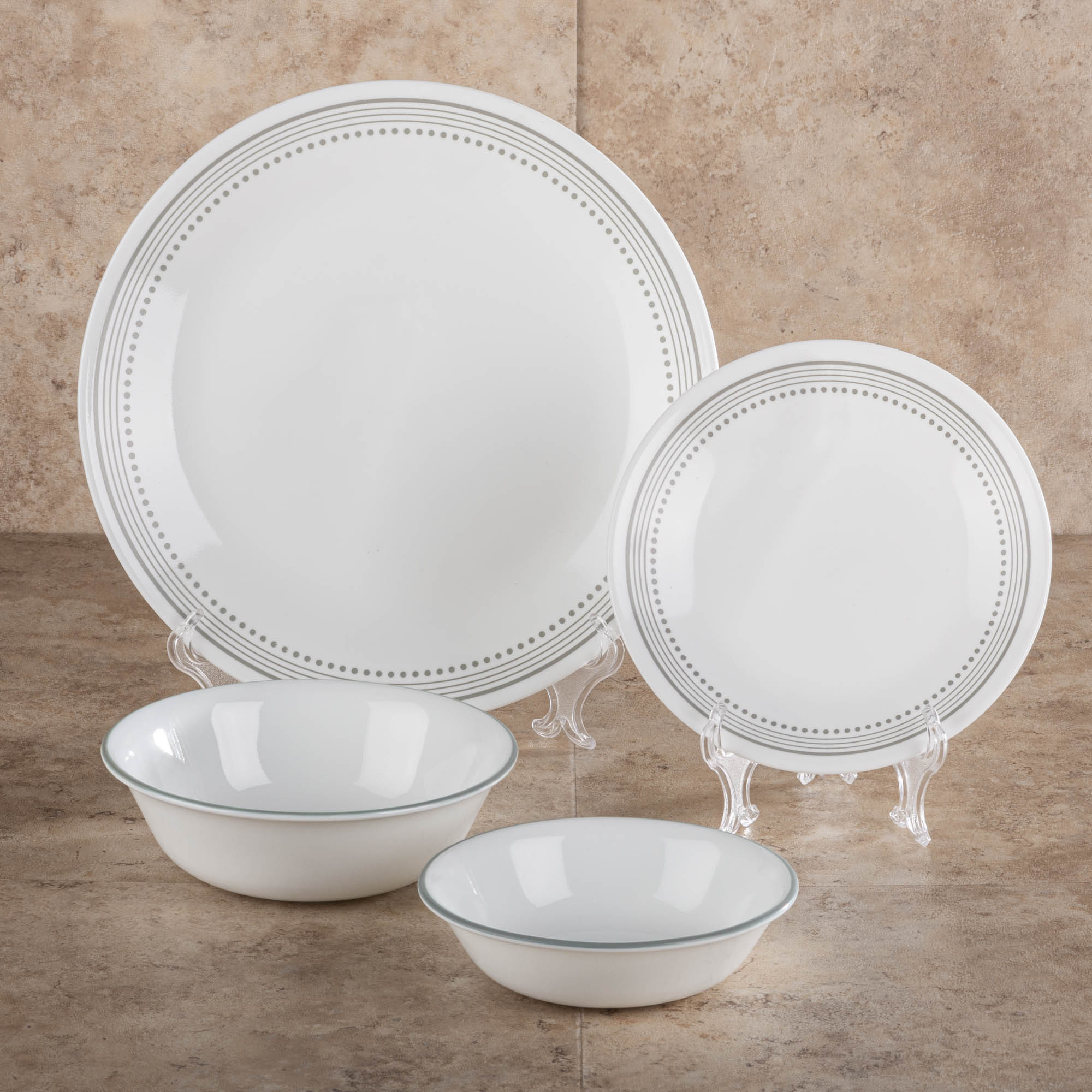 Vajilla Redonda de Vidrio Vitrelle de 16 Piezas para 4 Puestos Corelle