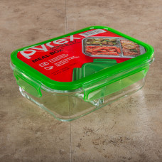 Molde Refractario Refractario de Vidrio con Tapa Plástica 0.89L Clear / Verde Pyrex Corelle