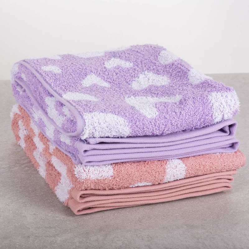  qiqi Toallas de baño grandes – Lujosa toalla de baño de algodón  grueso – 5 colores a elegir (color: morado) : Hogar y Cocina