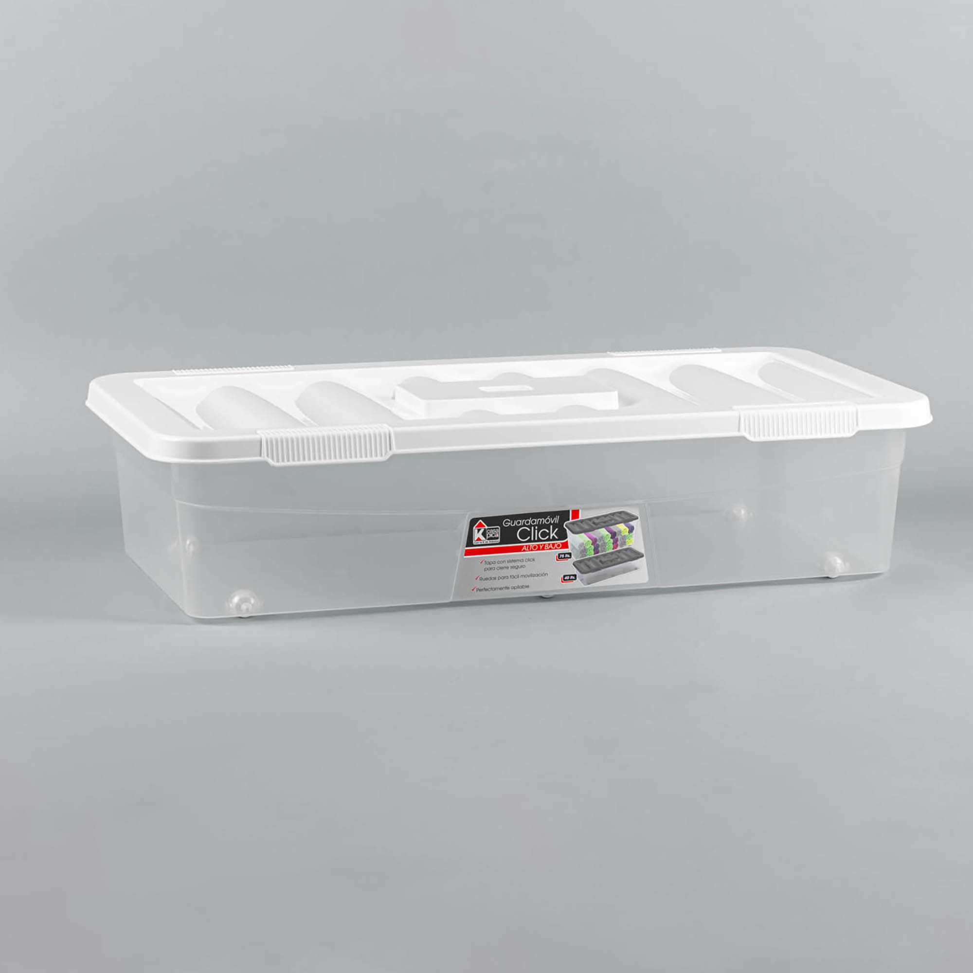 Caja Organizadora con Ruedas 40L Click de Plástico