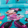 Juego de Edredón Minnie Mouse Turquesa 100% Poliéster Noperti