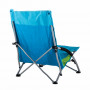 Silla Baja Grande para Playa de Poliéster y Acero con Brazos Turquesa / Verde