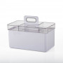 Caja Organizadora 6 Servicios Blanco/ Clear de Polietileno 24x33x18cm con Tapa y Agarradera