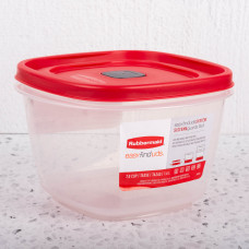 Repostero Cuadrado Apilable 1.6L de Plástico con Válvula de Aire Clear / Rojo EasyFindLids Rubbermaid