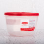 Repostero Cuadrado Apilable 1.6L de Plástico con Válvula de Aire Clear / Rojo EasyFindLids Rubbermaid