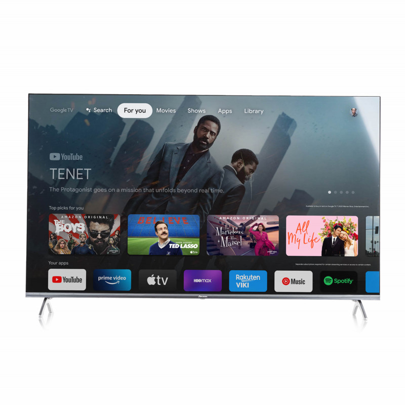 Riviera Smart TV Frameless UHD RLED-GLT50TPXM de 50" con Google TV, HDMI, USB, AV, Óptico, Wi-Fi y Bluetooth