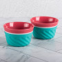 Juego de 2 Vasos de Plástico y Silicona para Helado Swirl Menta / Rosado Joie