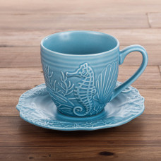 Taza para Té con Plato Mar Celeste de Porcelana Haus