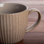 Taza para Té y Plato Líneas Taupe de Cerámica Haus