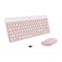 Teclado y Mouse Inalámbricos Bluetooth Slim MK470 Rosado