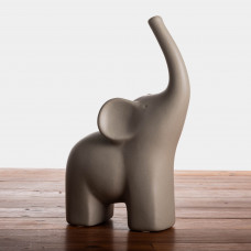 Elefante Mediano 28 cm Gris de Porcelana