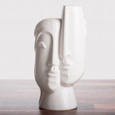 Figura Cara Blanco 29cm de Cerámica Haus