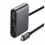 Ugreen Adaptador Silver USB-C a HDMI / VGA / USB-C