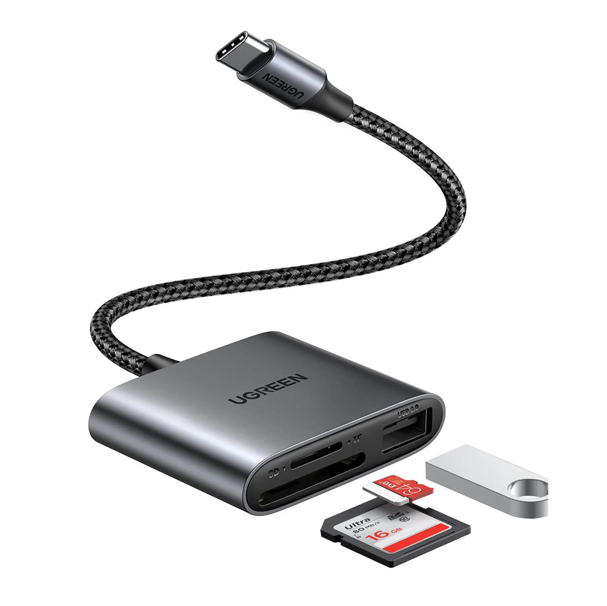 Ugreen Adaptador Silver Usb C A Sd Card Tf Card Usb