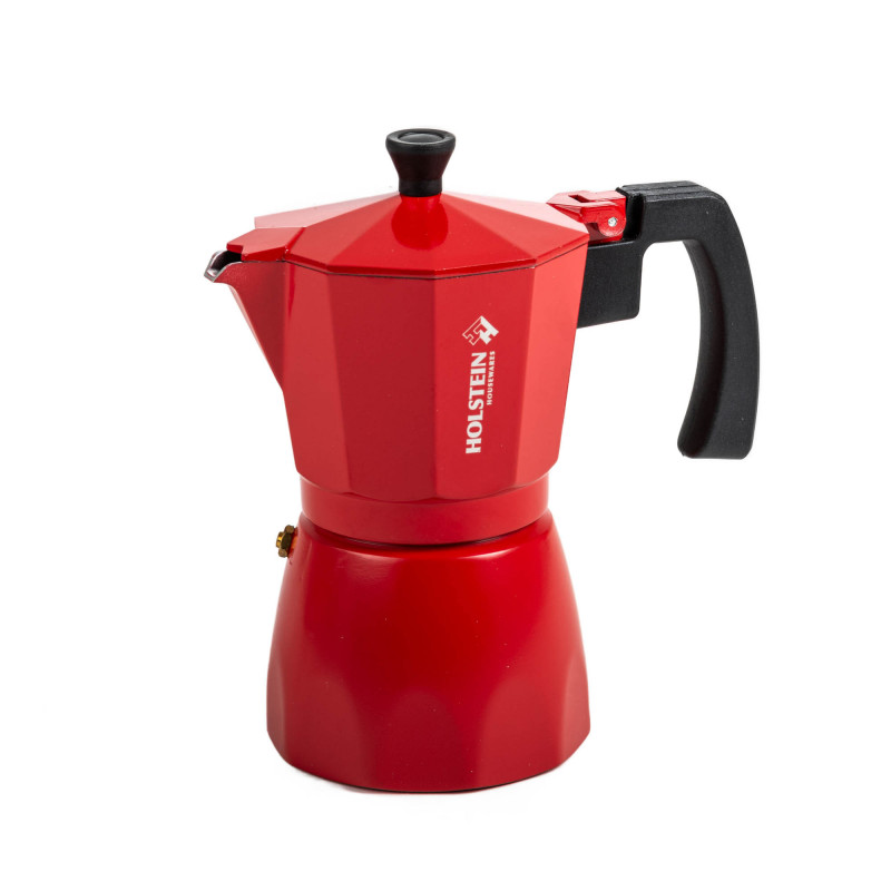 Holstein Cafetera Espresso H-08081 Rojo 6 Tazas 1.41L