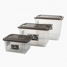 Caja Organizadora Móvil Plástica Briko Camel / Clear con Tapa