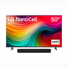 LG Smart TV Nano80 50NANO80TSA-1 50" 4K 3 HDMI, 2 USB y 8GB + Barra de Sonido