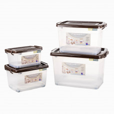 Caja Organizadora Móvil Clear con Tapa Café