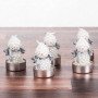 Juego de 6 Velas Tealight Muñeco de Nieve Blanco / Silver de Parafina