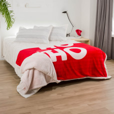 Haus Cobija Con Sherpa Twin Hohoho Rojo 180x220cm 100% Poliéster