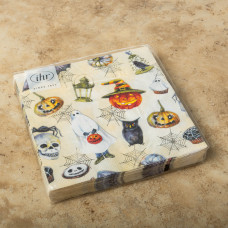 Juego de 20 Servilletas Lunch Happy Halloween Crema 33x33cm