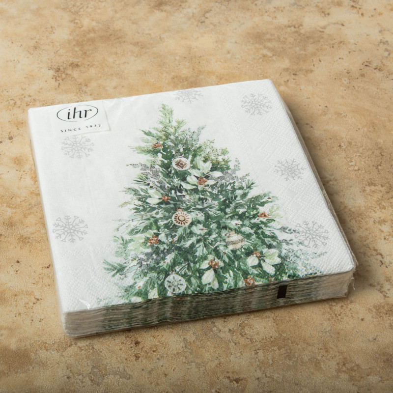 Juego de 20 Servilletas Lunch Simple Season Tree Beige 33x33cm