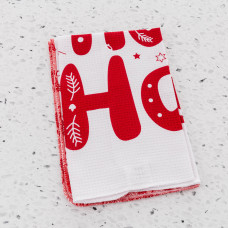 Haus Juego de 2 toallas para cocina HoHoHo Blanco / Rojo 60x40cm