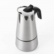 Bene Casa Cafetera para Espresso BC-40609 Silver 6 Tazas / 1.46L de Acero Inoxidable