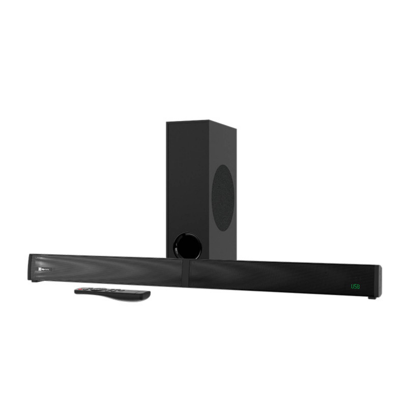 Klip Xtreme Barra de Sonido Bluetooth con Subwoofer 2.1, HDMI, USB, Óptico y Control Remoto Negro 200W