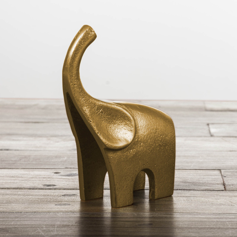 Haus Figura Elefante Pequeño Dorado de Aluminio