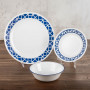 Corelle Vajilla Redonda Cobalt Circles 12 Piezas Blanco / Azul