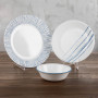 Corelle Vajilla Redondo Botanical Stripe 12 Piezas Blanco / Azul