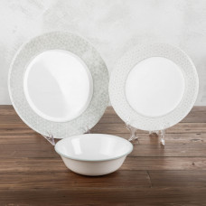 Corelle Vajilla Redonda Knox 12 Piezas Blanco / Gris