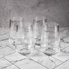 Juego de 4 Vaso Altos 0.38L Sandra Clear de Vidrio Bohemia Cristal