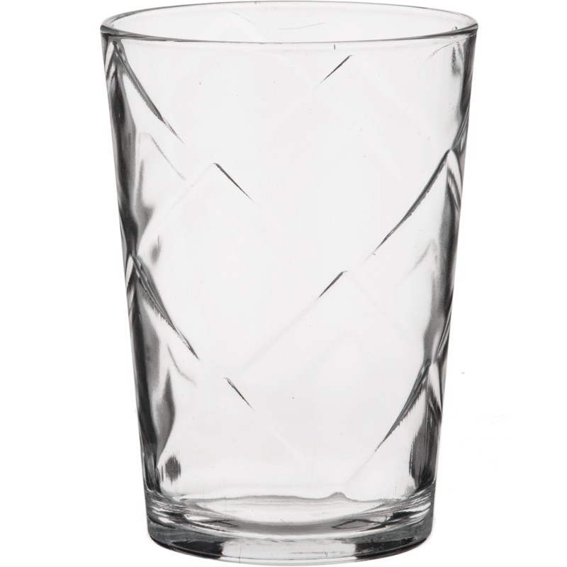 Juego de 6 vasos 218ml Prisma Cristar elaborados en vidrio