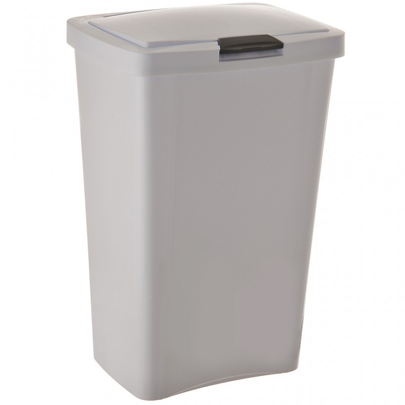 Basurero con Tapa Touch 49L Blanco / Gris Sterilite